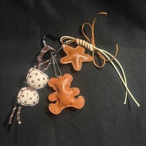 Fashion Jewelry Brown and Tan Keychain Set